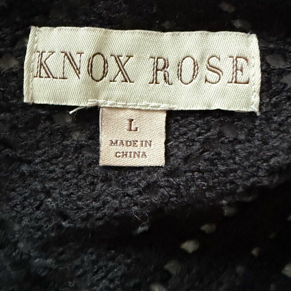 Knox Rose Black and White Open Front Cardigan - Picture 3 of 4